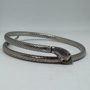 Etched Silver Snake Bracelet
